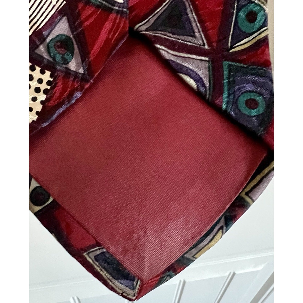 Silk Tie Lot 3 Barrington Croft & Barrow Momento Uno Red Grey Geometric Striped - Picture 9 of 13